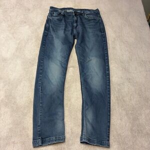 Philipp Plein Homme Blue Jeans Slim Straight Faded Luxury Designer Mens 32x30